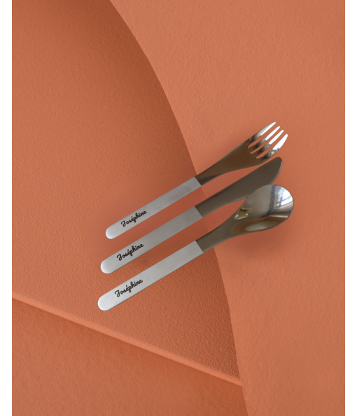 Set de couverts nomades support bleu, noir, jaune ou rose