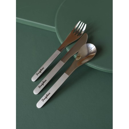 Set de couverts nomades étui textile noir, rose ou vert