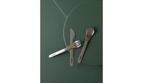 Set de couverts nomades étui textile noir, rose ou vert