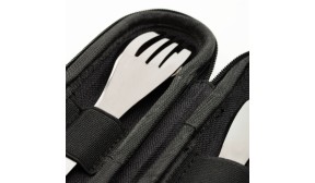 Set de couverts nomades étui textile noir, rose ou vert