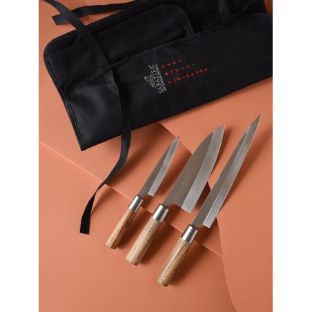 Trousse 3 Couteaux Japonais Acier Inoxydable