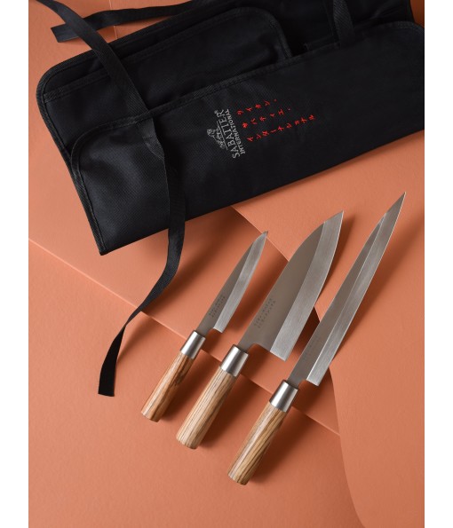 Trousse 3 Couteaux Japonais Acier Inoxydable