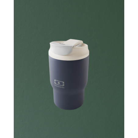 Mug isotherme S avec paille bleu