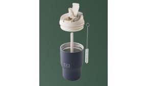 Mug isotherme S avec paille bleu