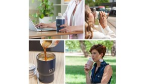 Mug isotherme S avec paille bleu