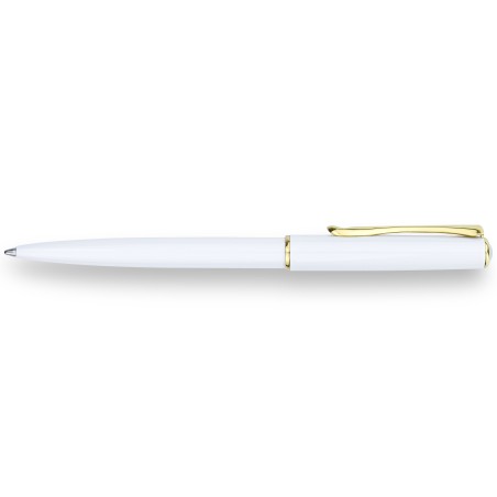 Stylo bille Diplomat Traveller blanc neige doré easyFLOW